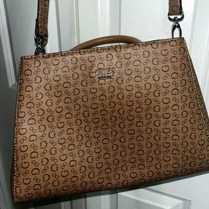 Guess tan leather purse